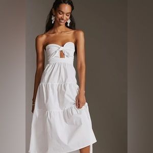 Anthropologie LIKE NEW only worn once white strapless dress.